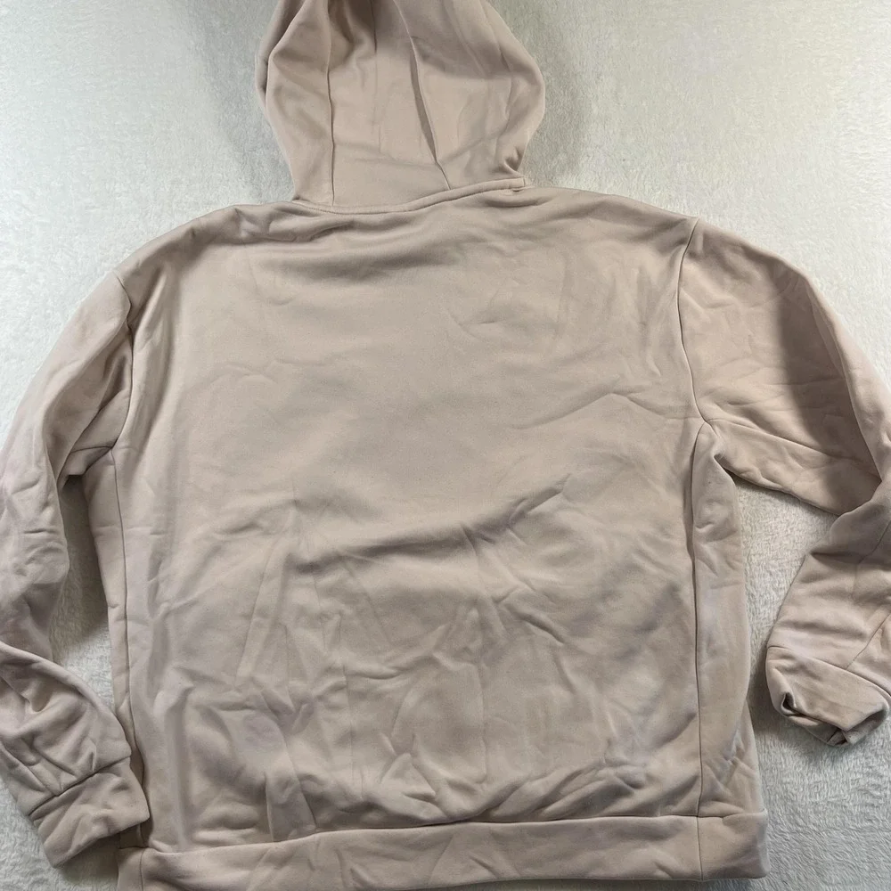 Nike Hoodie Womens Small Pink Fleece Pullover Script Logo Kangaroo Pocket